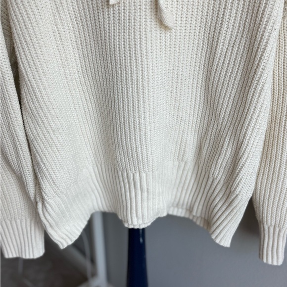 Nine West Women's White Knit Hoodie Sweater, Size XXL - Picture 7 of 11